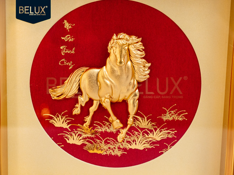 Tranh Ngựa dát vàng 24k&nbsp;20x20cm